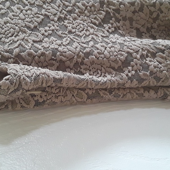 Free People Ombre Lace Dress fit 'n' flare Metallic Gold Foil Olive / Khaki Sz S - Picture 12 of 14